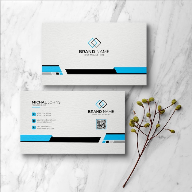 plantilla de tarjeta de visita profesional simple y limpia