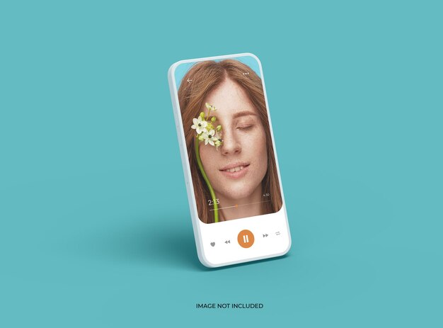 Plantilla de teléfono inteligente sin marca con diseño personalizable para UIUX Product Showcase 3D Render