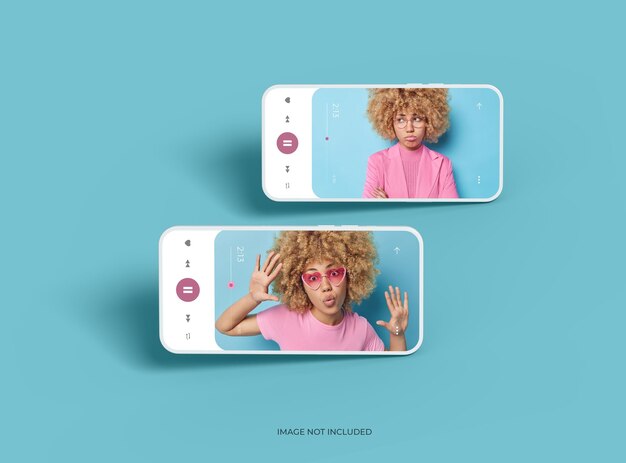 Plantilla de teléfono inteligente sin marca con diseño personalizable para uiux product showcase 3d render