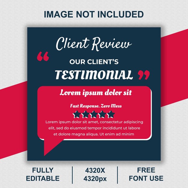 Plantilla de testimonios de clientes para las redes sociales