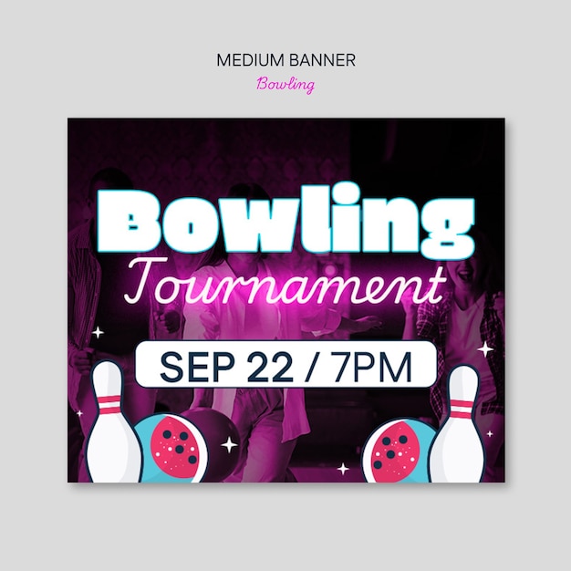 plantilla de torneo de juego de bolos