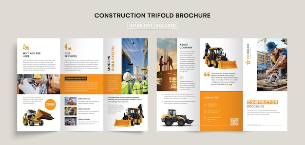 Plantilla tríptico de construcción mínima