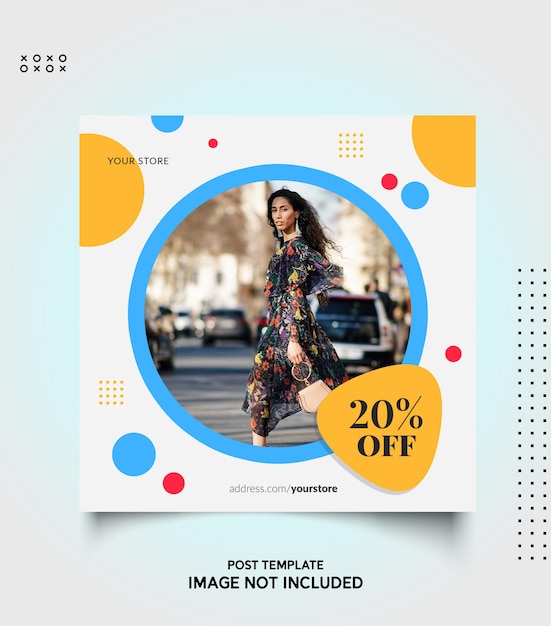 Plantilla de venta de medios sociales de venta de moda