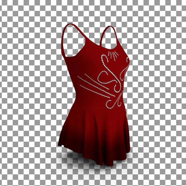 Plantilla de vestido PSD 3D sobre fondo aislado y transparente