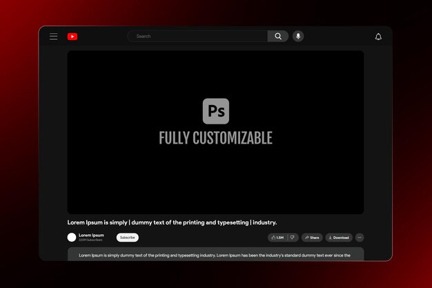 PSD plantilla de vídeo de youtube