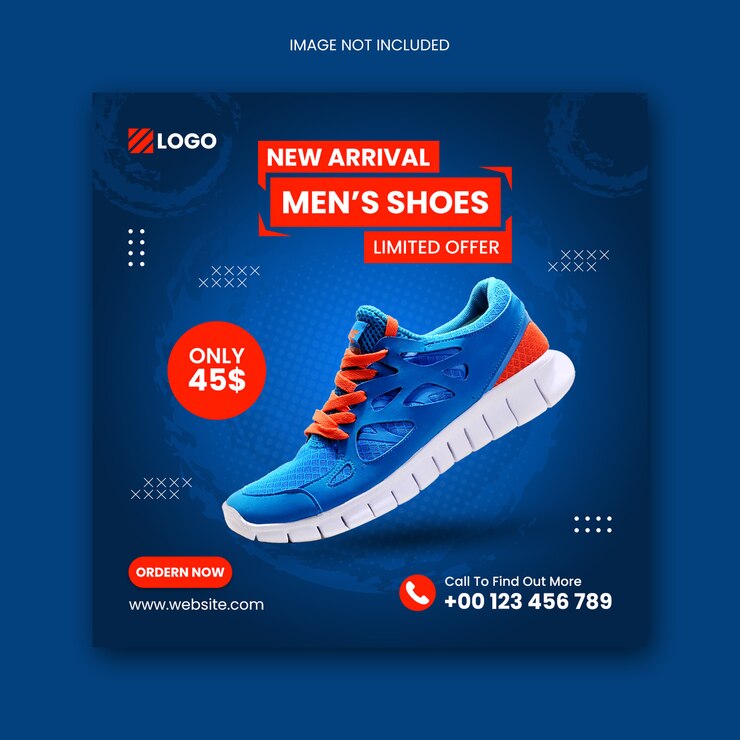 Plantilla de volante cuadrado de zapatos de redes sociales Instagram
