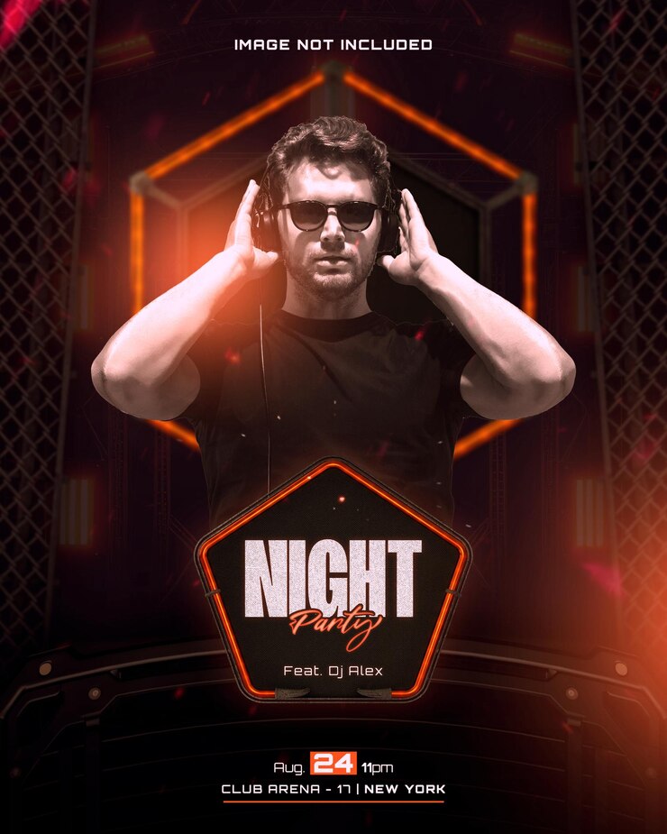 PSD plantilla de volante de dj para la fiesta de la noche de la música