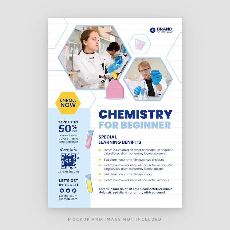 PSD plantilla de volante de educación de laboratorio de química en psd v2
