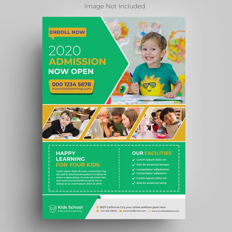 Plantilla de volante - educación para niños