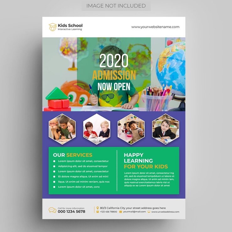 Plantilla de volante - educación para niños