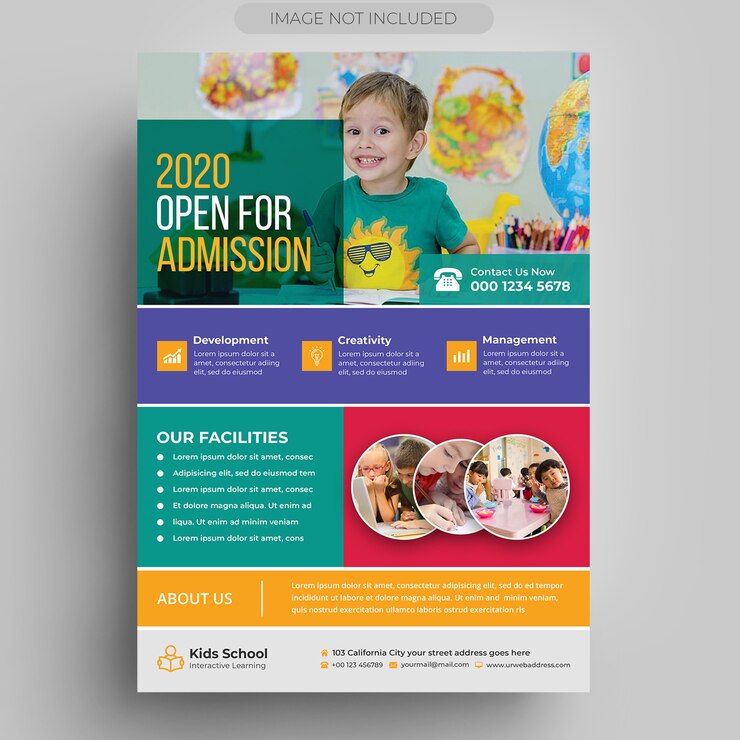 Plantilla de volante - educación para niños