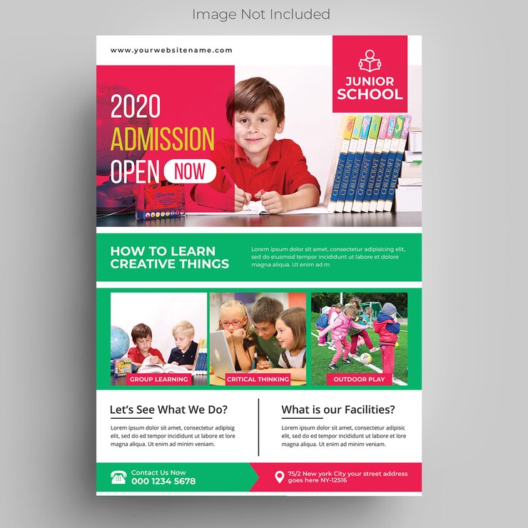 Plantilla de volante - educación para niños