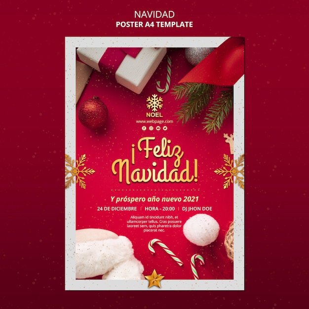 Plantilla de volante de feliz navidad