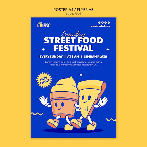 PSD plantilla de volante de festival de comida callejera