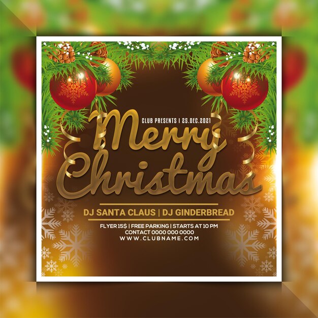 Plantilla de volante de fiesta de celebración de feliz navidad