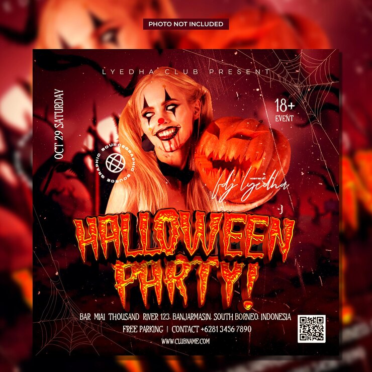 PSD plantilla de volante de fiesta de noche de halloween