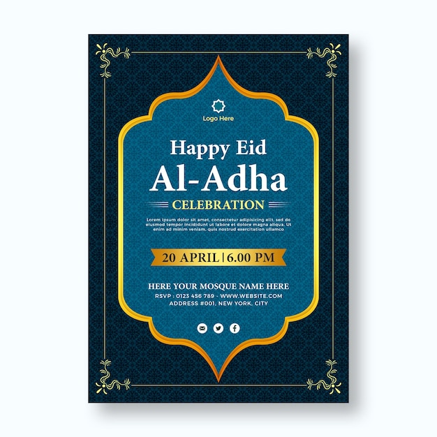 plantilla de volante de invitación para el Eid al adha
