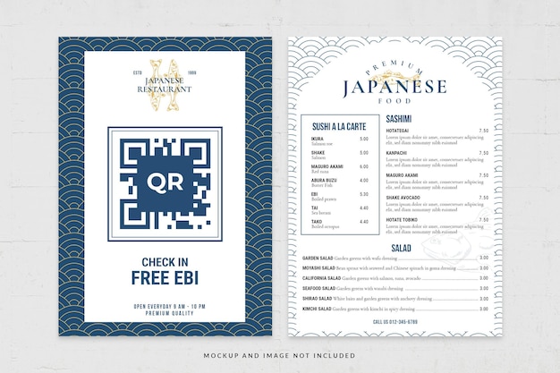 Plantilla de volante de menú de comida japonesa en PSD