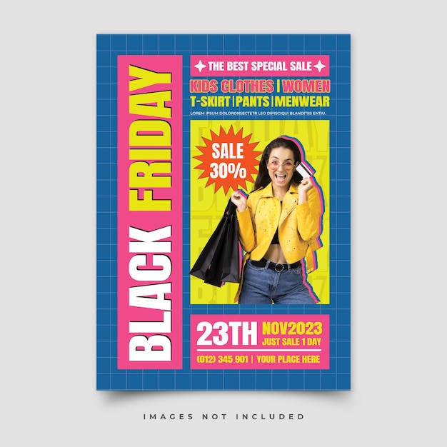 Plantilla de volante de ofertas de viernes negro