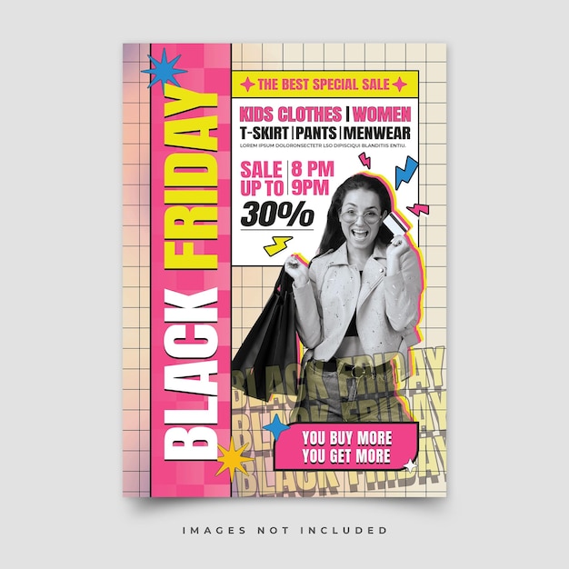 Plantilla de volante de ofertas de viernes negro