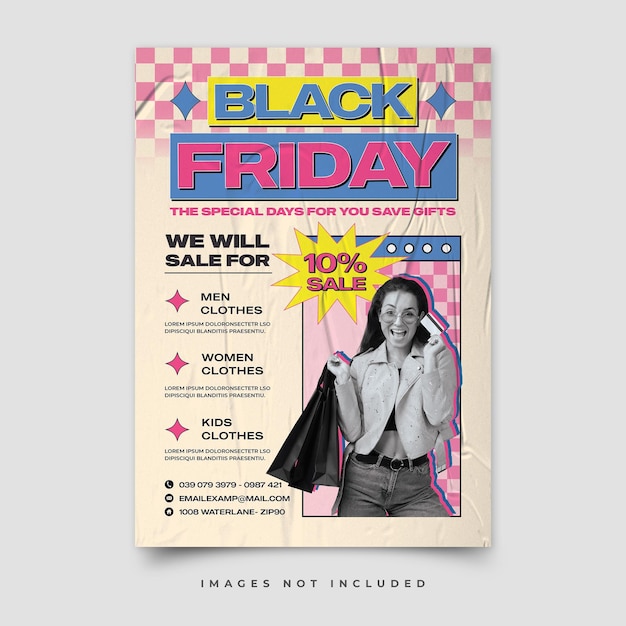 Plantilla de volante de ofertas de viernes negro