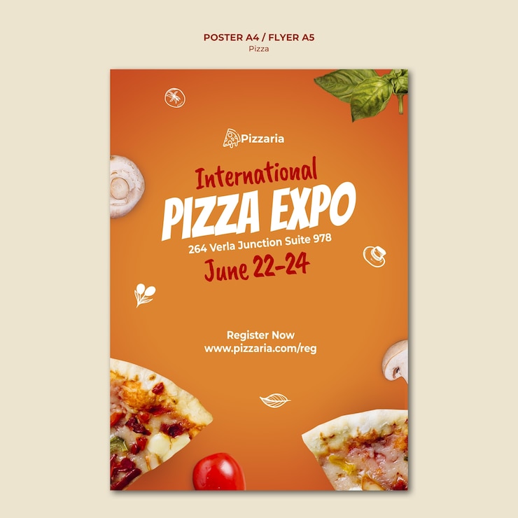 PSD plantilla de volante de pizza