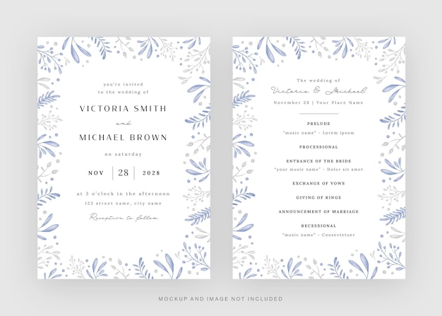 Plantilla de volante temático de invitación de boda en el país de las maravillas de invierno para PSD