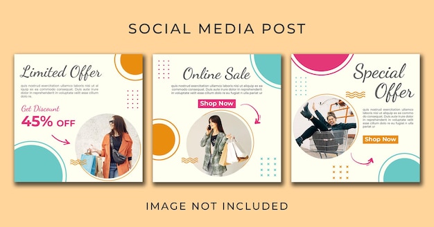 plantilla de volante de venta en línea de publicación de instagram psd