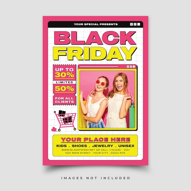 Plantilla de volante de venta de viernes negro