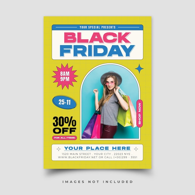 Plantilla de volante de venta de viernes negro