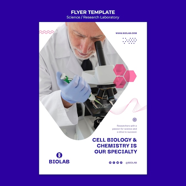 Plantilla de volante vertical de ciencia y tecnología