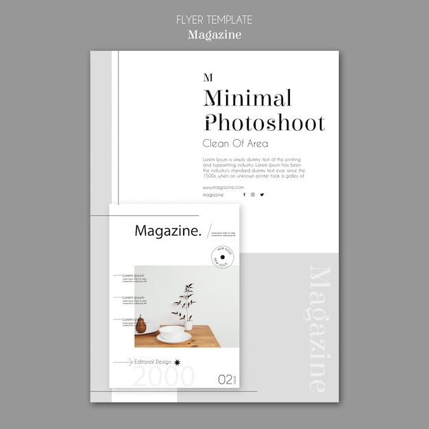 Plantilla de volante vertical de revista de diseño de interiores