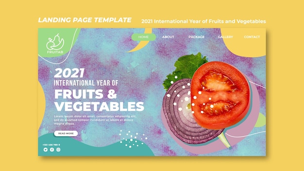 Plantilla web año internacional de frutas y verduras