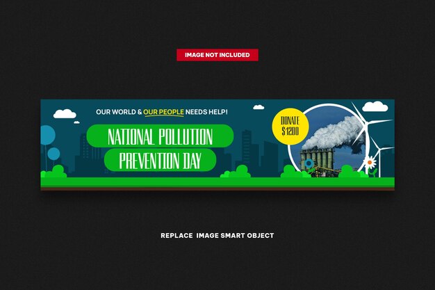 PSD plantilla web de banner del día nacional de prevención de la contaminación