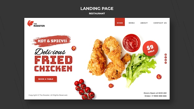 PSD plantilla web de comida rápida
