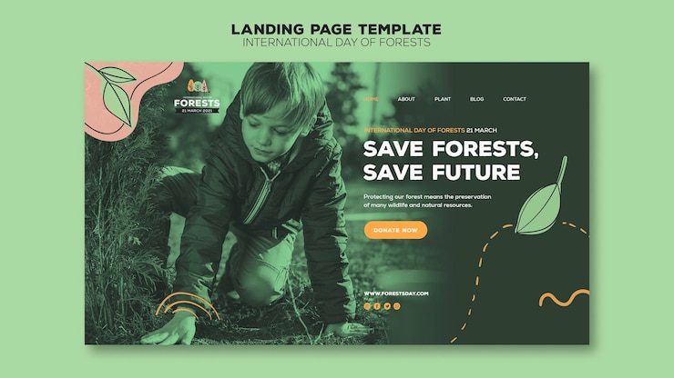 PSD plantilla web del día del bosque