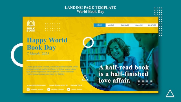 PSD plantilla web de evento del día mundial del libro