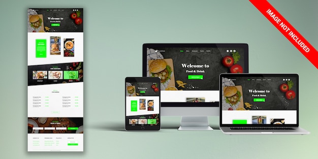 Plantilla web de restaurante PSD