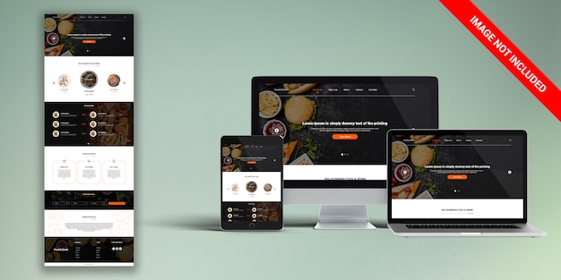 Plantilla web de restaurante PSD
