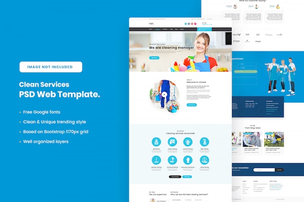 Plantilla web de servicios limpios
