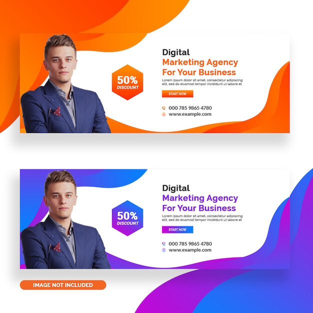 PSD plantillas de banner de marketing digital