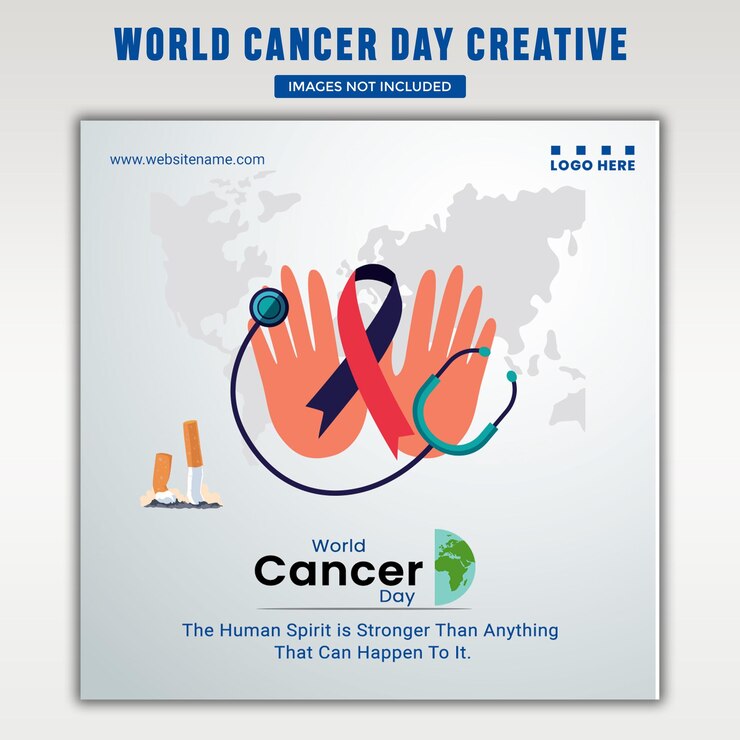 Plantillas y diseño de publicaciones de concienciación en las redes sociales para el Día Mundial del Cáncer