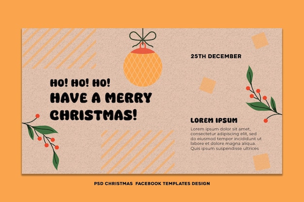 Las plantillas de Facebook de Navidad de las redes sociales Psd