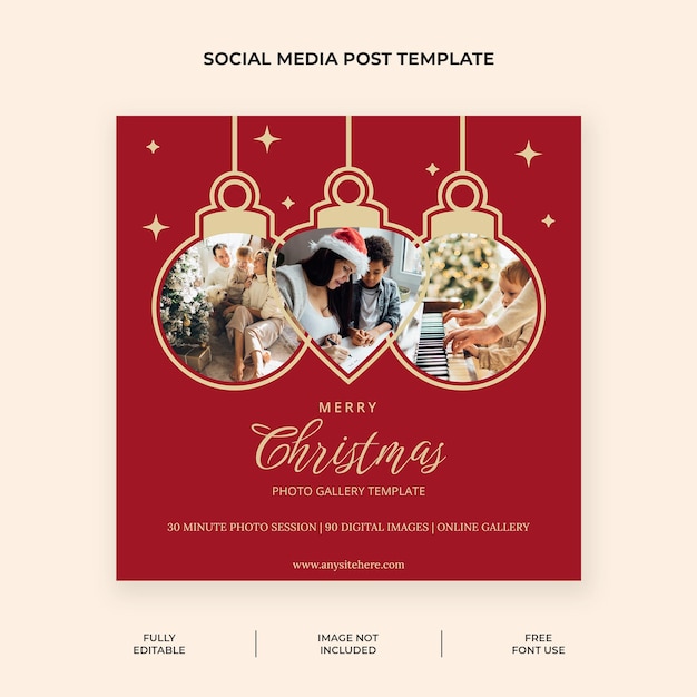 PSD plantillas de galería de fotos el día de navidad plantilla de instagram