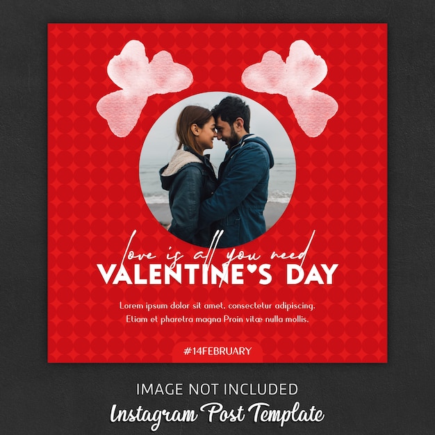 PSD plantillas de instagram para el día de san valentín