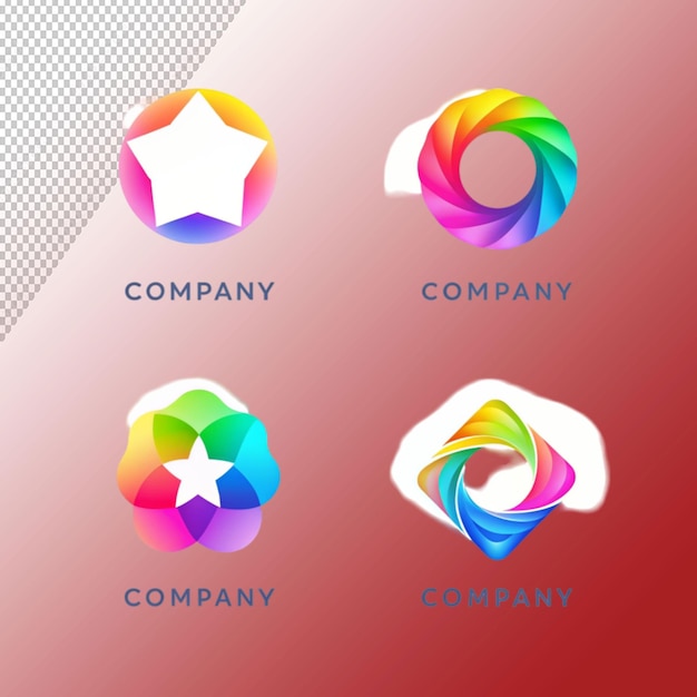 plantillas de logotipo de gradiente en un fondo transparente