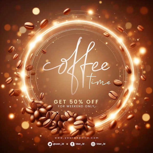 Plantillas de promoción de anuncios de tiendas de café