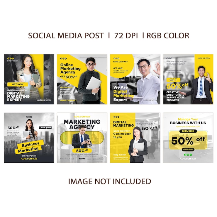 PSD plantillas de publicaciones de instagram de servicios de marketing digital