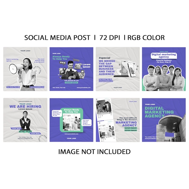 Plantillas de publicaciones de marketing digital en Instagram