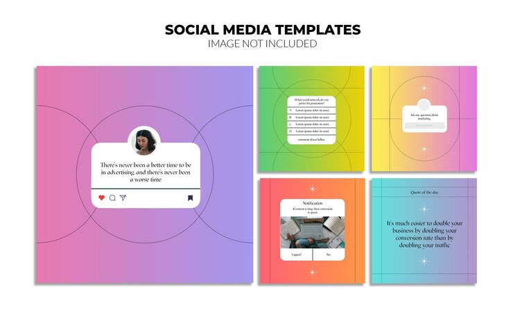 PSD plantillas de publicaciones de redes sociales de instagram con degradado estético